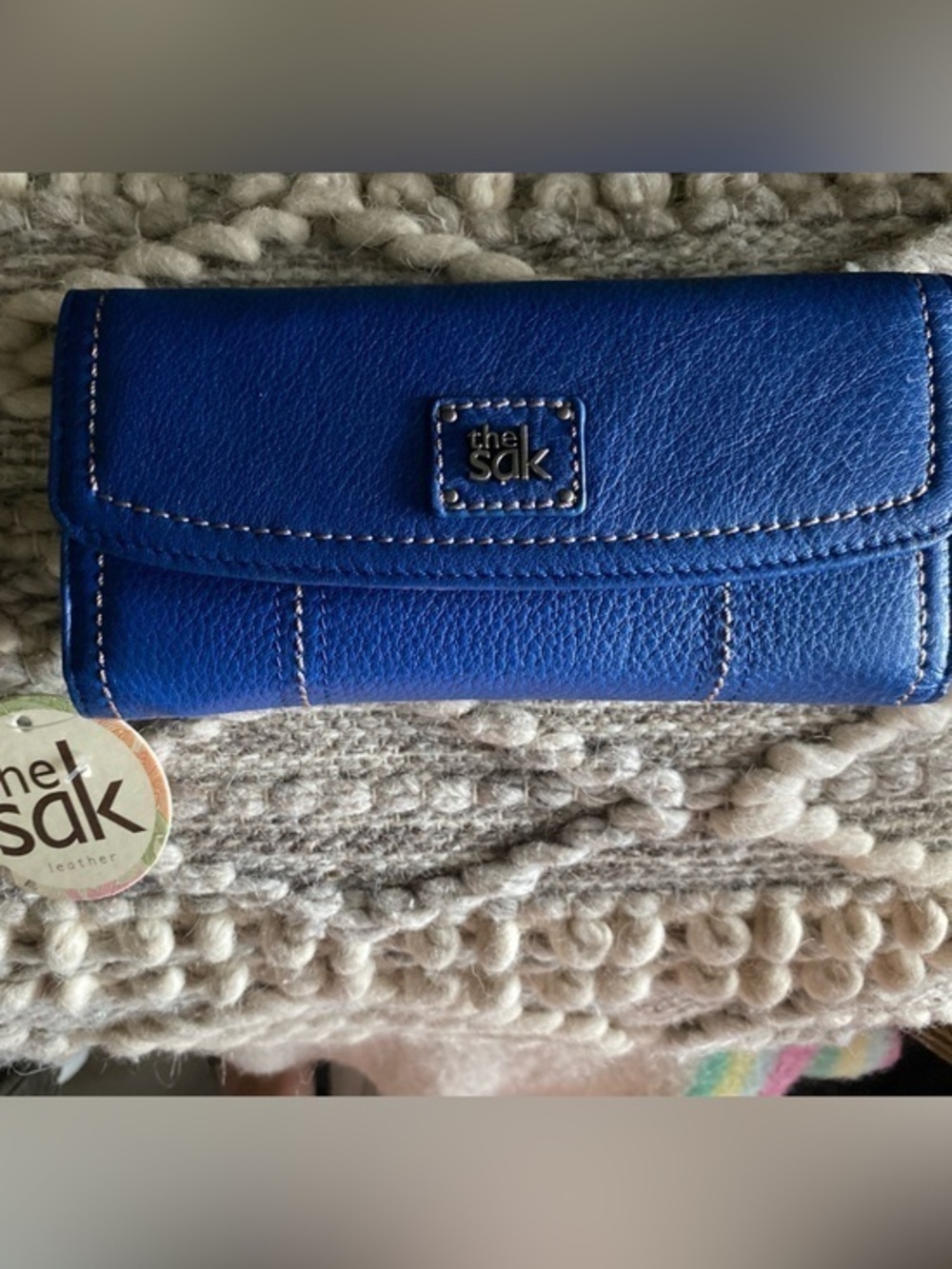 The Sak Royal Blue Leather Phone Wallet Case